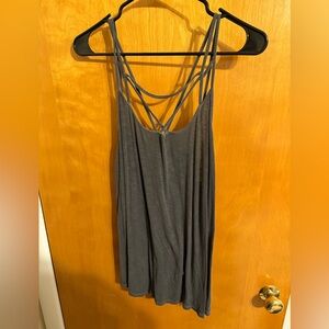 american eagle soft & sexy gray strappy tank top XL